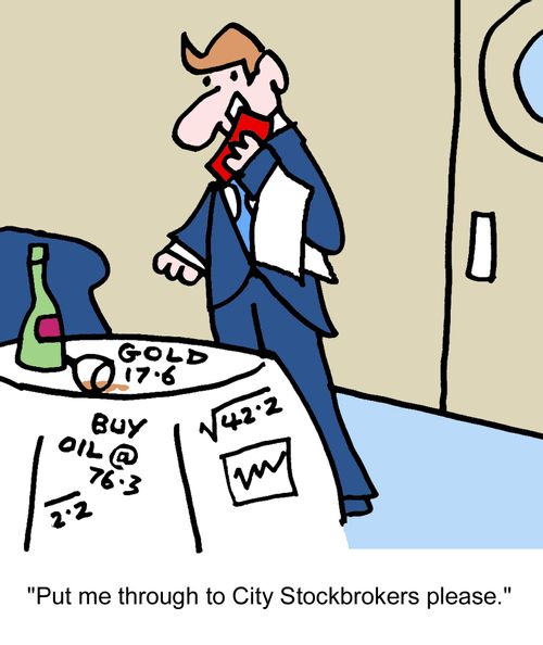"Put me through to City Stockbrokers please."