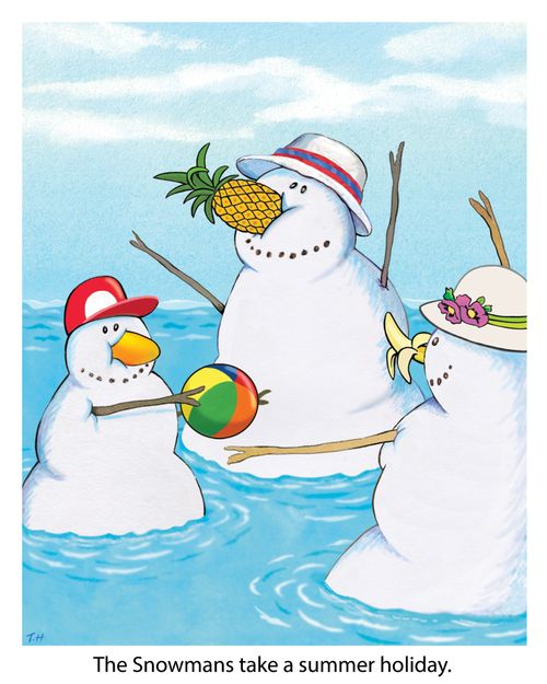 The Snowmans take a summer holiday.