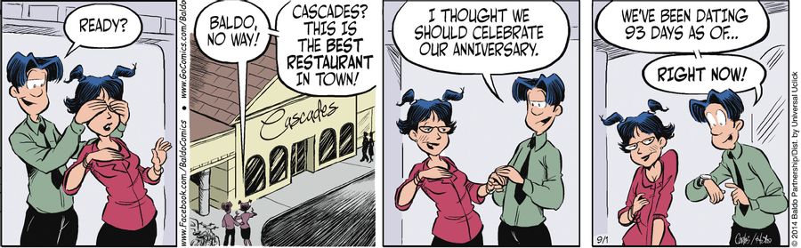 "I thought we should celebrate our anniversary. We've been dating 93 days as of...right now!"