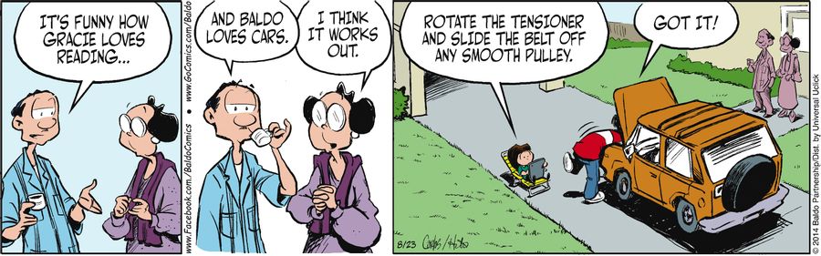 "It's funny how Grace loves reading and Baldo loves cars."