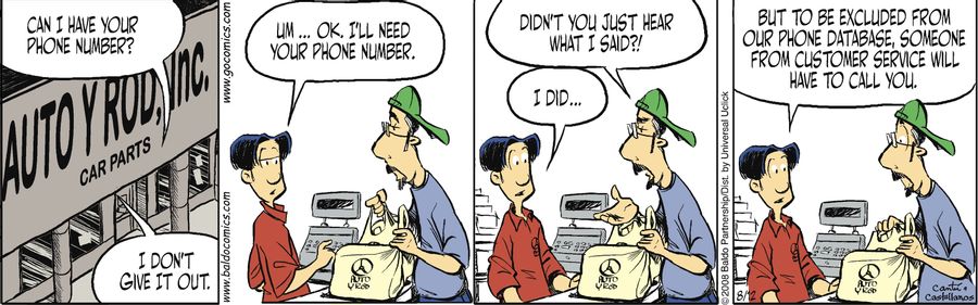 "But to be excluded from our phone database, someone from customer service will have to call you."