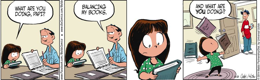 "Balancing my books."