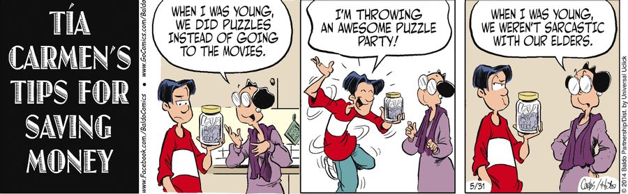 "When I was young, we did puzzles instead of going to the movies."