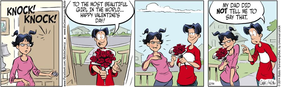 "To the most beautiful girl in the world... Happy Valentine's Day!"