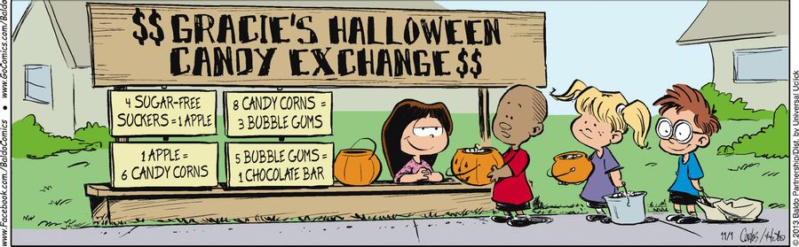 Gracie's Halloween Candy Exchange.