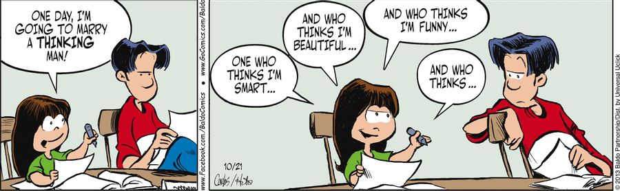 "One day, I'm going to marry a thinking man!"