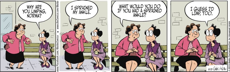 "What would you do if you had a sprained ankle."