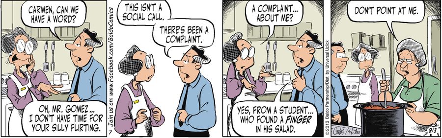 "This isn't a social call. There's been a complaint."