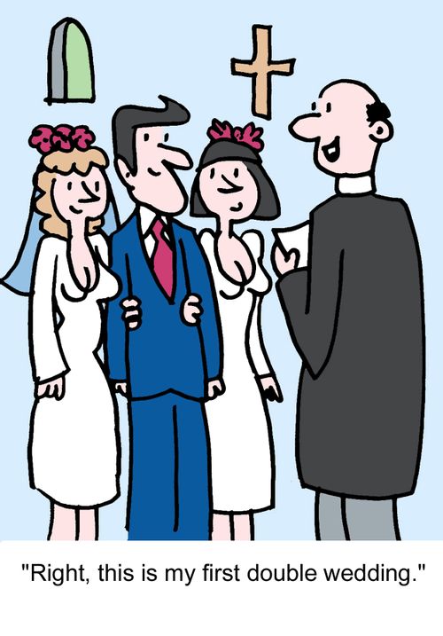 "Right, this is my first double wedding."