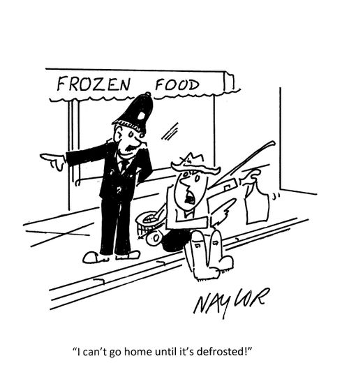 "I can't go home until it's defrosted!"