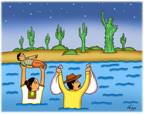 Crossing USA Mexico Border