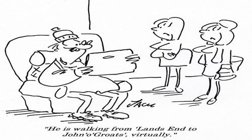 "He is walking from 'Lands end to John'o'Groats', virtually."