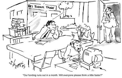 "Our funding runs out in a month. Will everyone please think a little faster?"