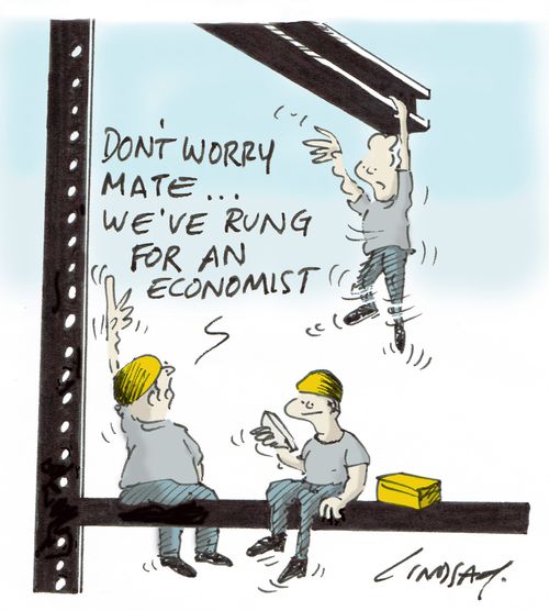 "Don't worry mate... We've rung for an economist."
