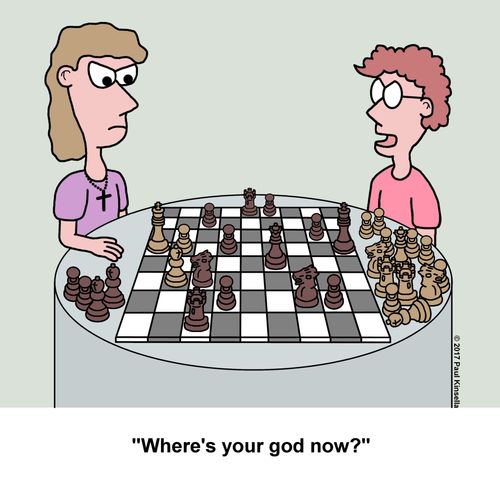 "Where's your god now?"
