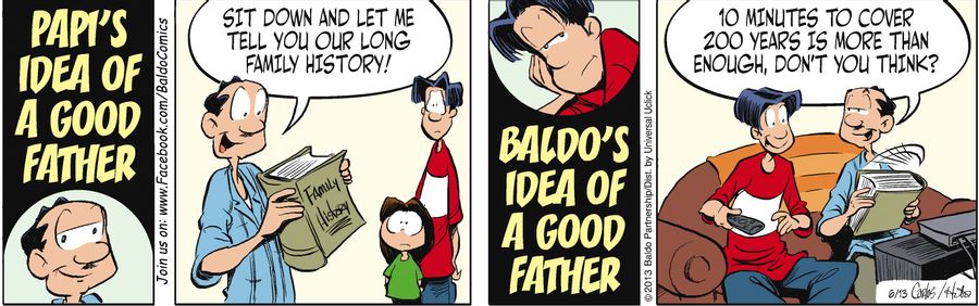 Papi's idea of a good father vs. Baldo's idea of a good father: family history.