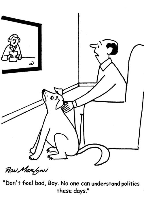 "Don't feel bad, Boy. No one can understand politics these days."