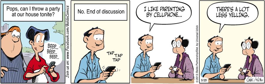 "I like parenting my cellphone...there's a lot less yelling."