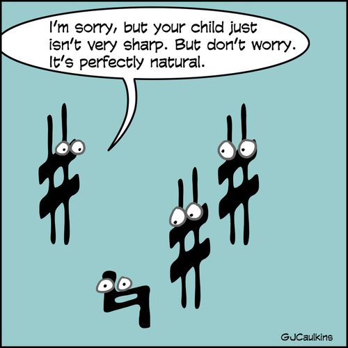 "I'm sorry, but your child just isn't very sharp. But don't worry. It's perfectly natural."
