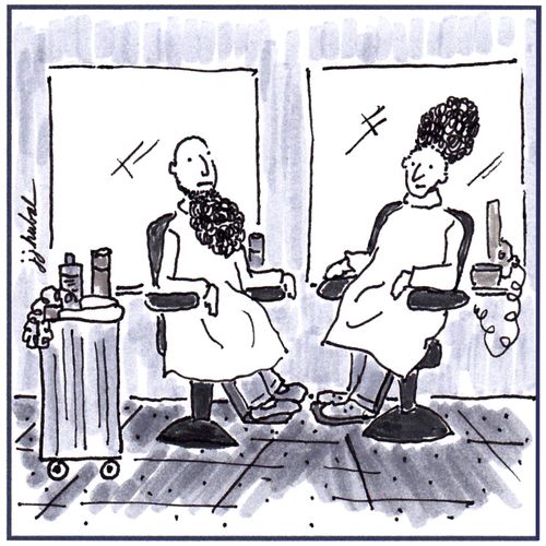 Two men in barber shop