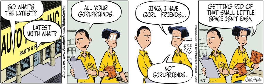 "Jing, I have girl friends...not girlfriends. Getting rid of that small little space isn't easy."