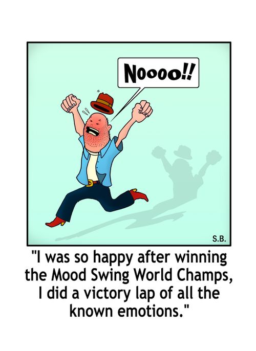 "I was so happy after winning the Mood Swing World Champs, I did a victory lap of all the known emotions."