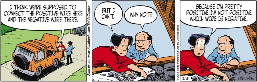 "I think we're supposed to connect the positive wire here and the negative wire there. But I can't."