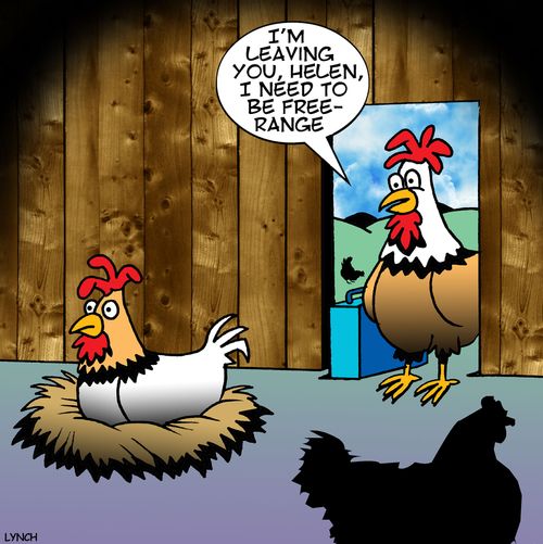 "I'm leaving you, Helen, I need to be free-range."