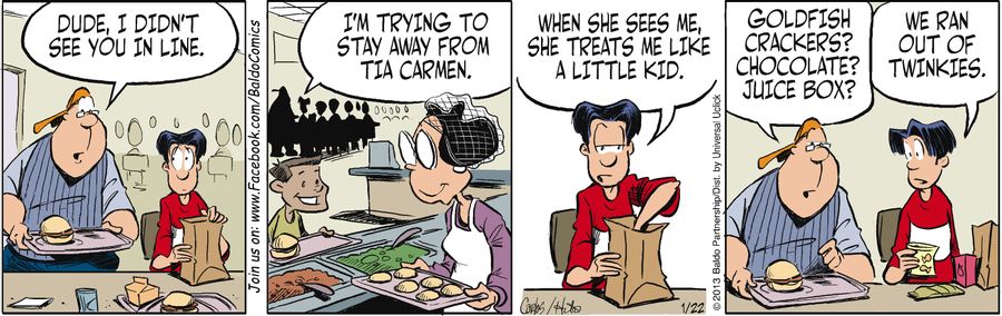 "I'm trying to stay away from Tia Carmen. When she sees me, she treats me like a little kid."