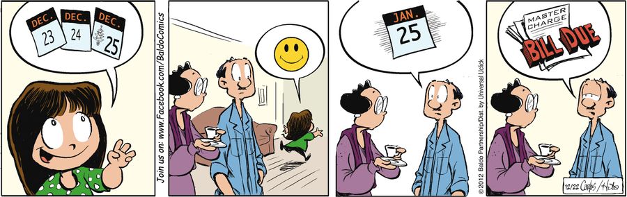 Gracie is counting the days until Christmas while Papi counts the days until the credit card bill comes.