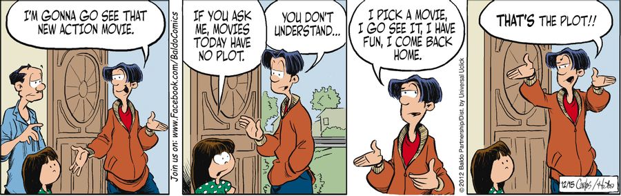 "If you ask me, movies today have no plot."