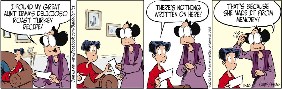 "I found my great aunt Irma's delicioso roast turkey recipe!"