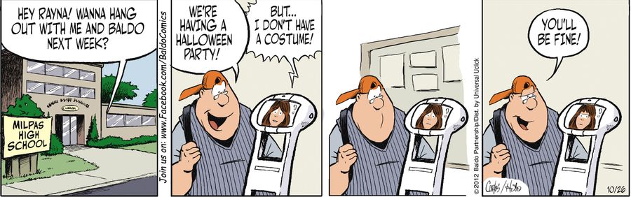 "Hey Rayna! Wanna hang out with me and Baldo next week? We're having a Halloween party!"