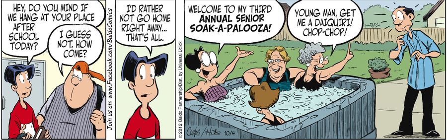 "Welcome to my third annual Senior Soak-A-Palooza!"