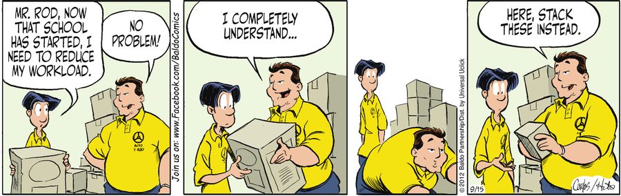 "Mr. Rod, now that school has started, I need to reduce my workload."