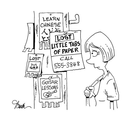 Lost-Little Tabs of Paper