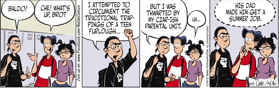 "I attempted to circumvent the traditional trappings of a teen furlough...but I was thwarted by my czar-ish parental unit."