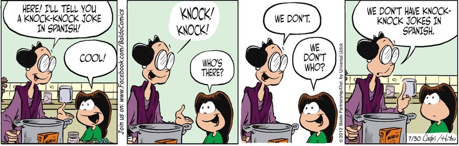 "We don't have knock-knock jokes on Christmas."