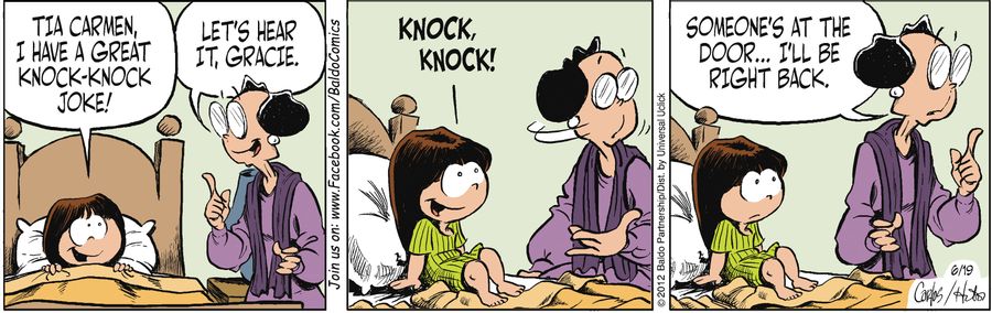 "Tia Carmen, I have a great knock-knock joke!"