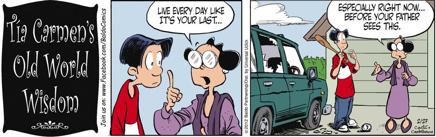 "Live every day like it's your last...especially right now...before your father sees this."
