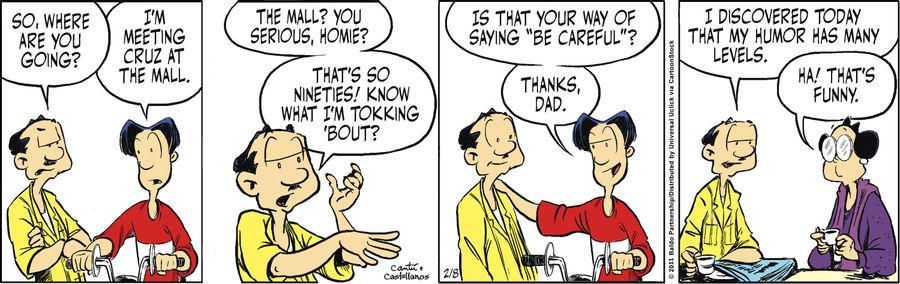 "The mall? You serious, homie? That's so nineties! Know what I'm tokking 'bout?"