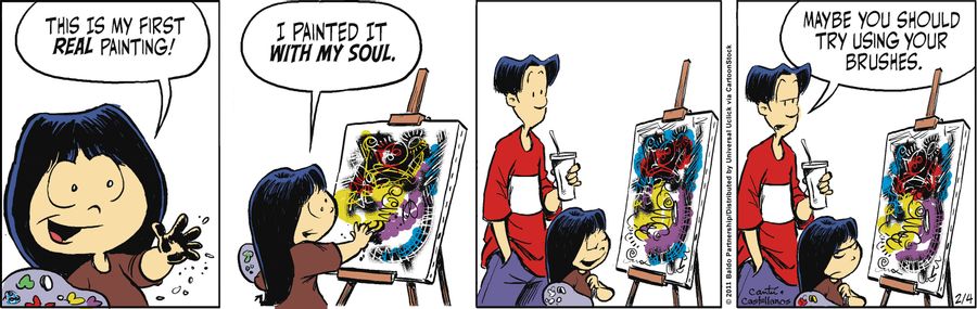 "This is my first real painting! I painted it with my soul!"