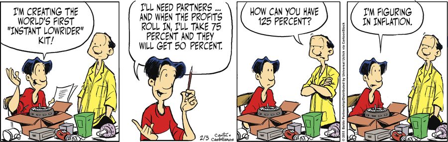 "I'm creating the world's first 'instant lowrider' kit! I'll need partners...and when the profits roll in, I'll take 75 percent and they will get 50 percent."