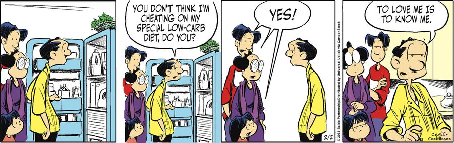 "You don't think I'm cheating on my special, low-carb diet, do you?"