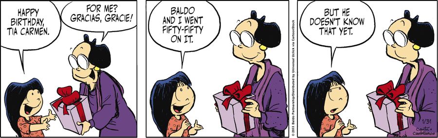 "Baldo and I went fifty-fifty on it. But he doesn't know that yet."
