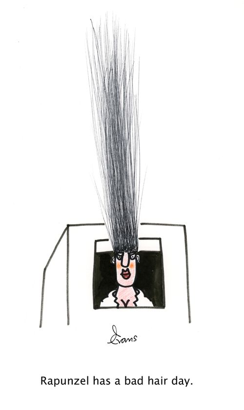 Rapunzel has a bad hair day.