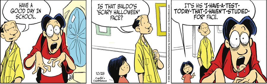 "Is that Baldo's 'scary Halloween' face?"