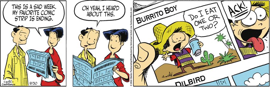 "This is a sad week. My favorite comic strip is ending."