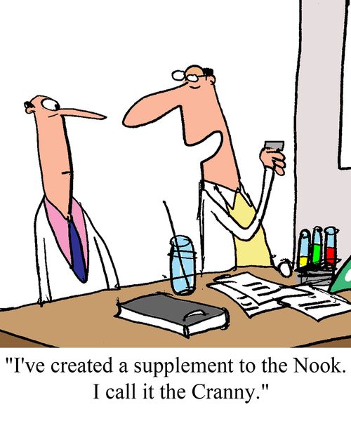 "I've created a supplement to the Nook.  I call it the Cranny."