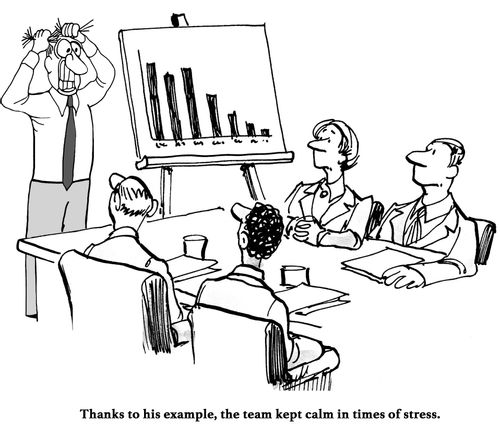 Thanks to his example, the team kept calm in times of stress.